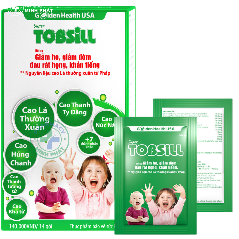 SUPER TOBSILL (CỐM) - Giảm ho, giảm đàm, đau rát họng, khản tiếng
